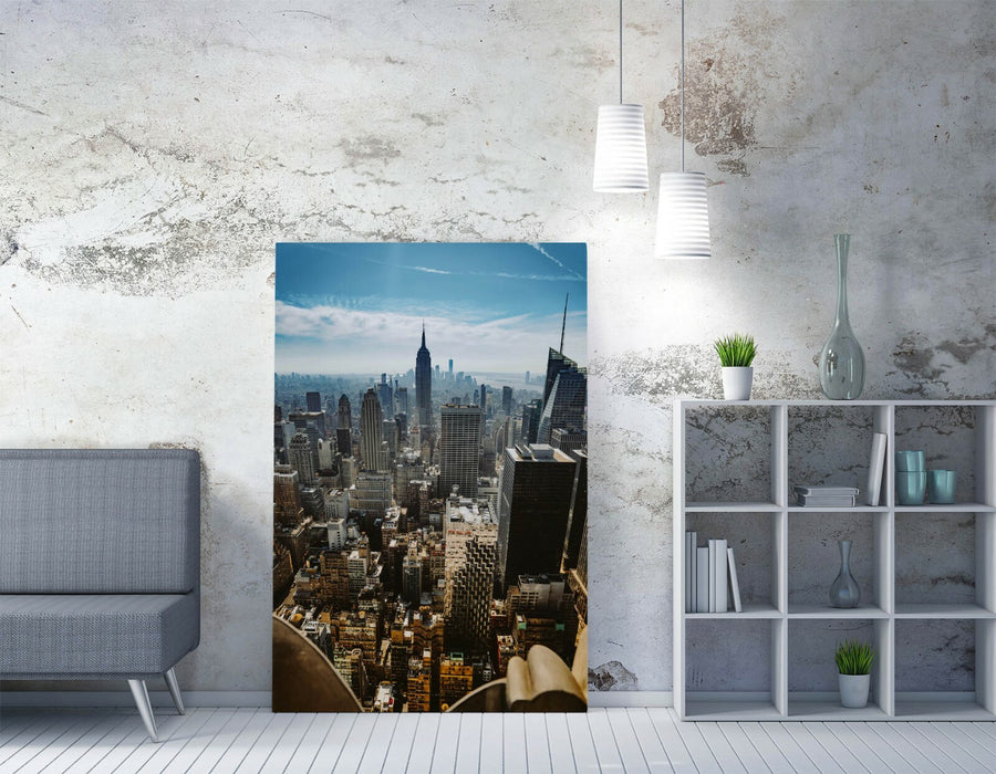 NEW YORK CITYSCAPE AERIAL -CANVAS WALL ART PRINT ARTWORK 30MM DEEP FRAME