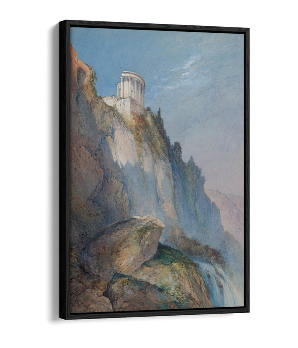 WILLIAM CALLOW,TEMPLE OF VESTA & FALLS AT TIVOLI -FLOAT EFFECT CANVAS ART PRINT