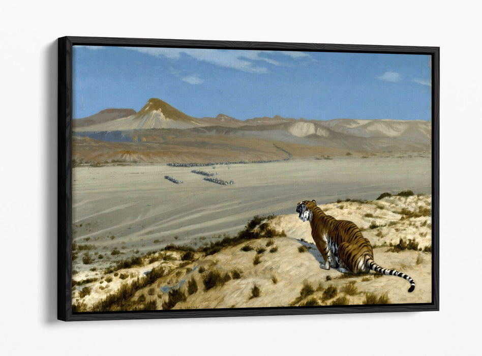 JEAN-LEON GEROME, TIGER ON THE WATCH -FLOAT EFFECT CANVAS WALL ART PRINT