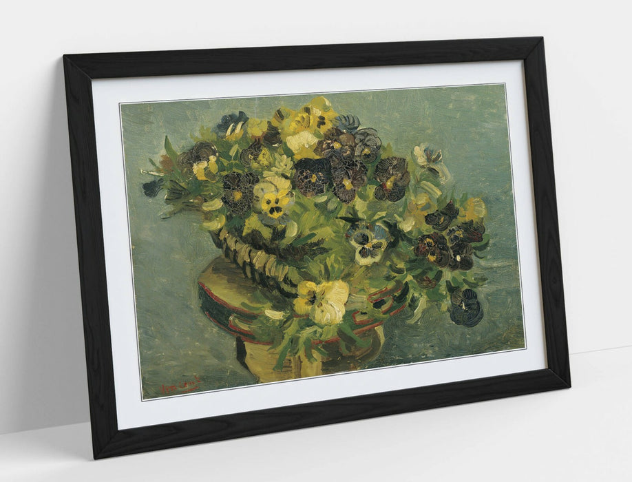 VINCENT VAN GOGH, BASKET WITH VIOLETS -FRAMED WALL ART PICTURE PRINT ARTWORK
