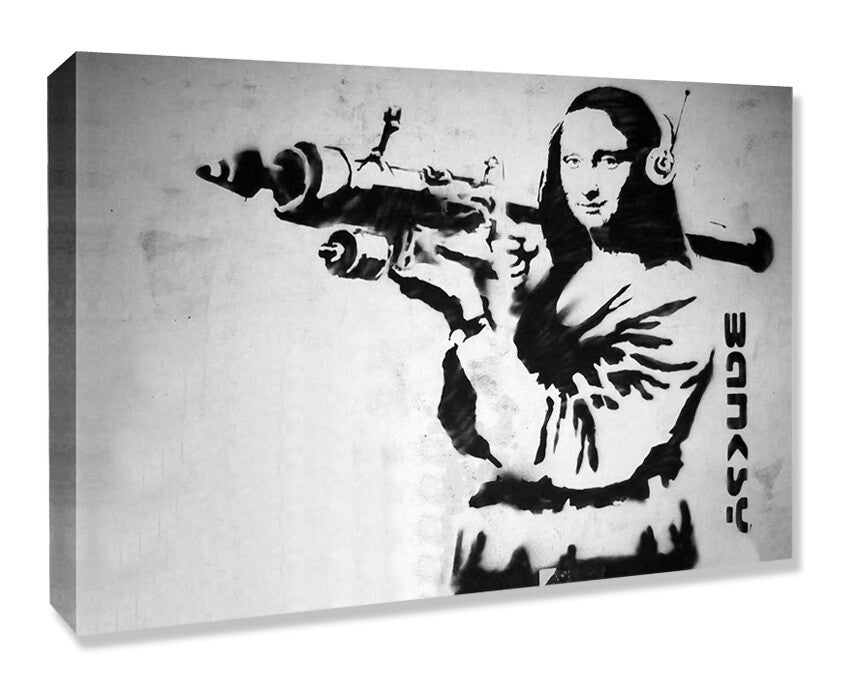 BANKSY - MONA LISA ROCKET LAUNCHER CANVAS ART PRINT ARTWORK