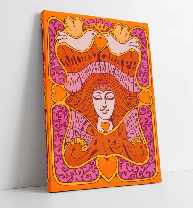 PSYCHEDELIC 60'S VINTAGE MOBY GRAPE -CANVAS WALL ART PICTURE PRINT DEEP FRAMED