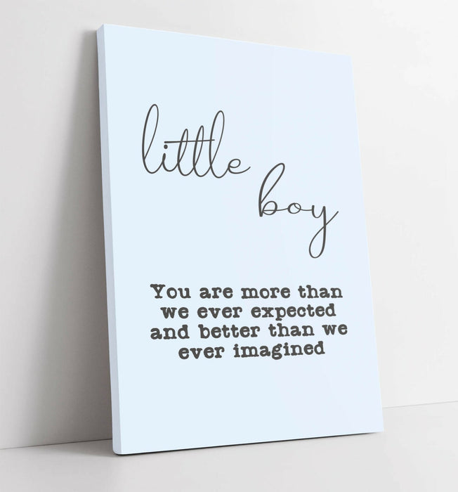 "LITTLE BOY" NURSERY BABY KIDS ROOM QUOTE SLOGAN -CANVAS WALL ART PICTURE PRINT