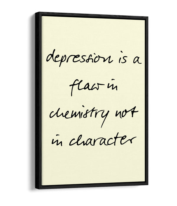 "DEPRESSION IS NOT A FLAW" POSITIVITY QUOTE -FLOAT EFFECT CANVAS WALL ART PRINT
