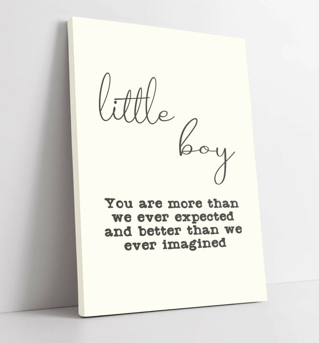 "LITTLE BOY" NURSERY BABY KIDS ROOM QUOTE SLOGAN -CANVAS WALL ART PICTURE PRINT