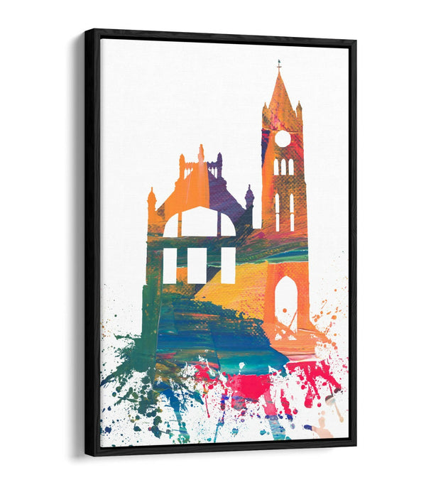DERRY CITY GUILDHALL SPLASH ART, DERRY GIRLS -FLOAT EFFECT CANVAS ART PRINT