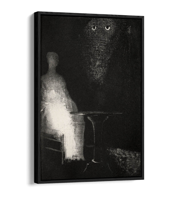 ODILON REDON, THE HAUNTED HOUSE -FLOAT EFFECT CANVAS WALL ART PRINT
