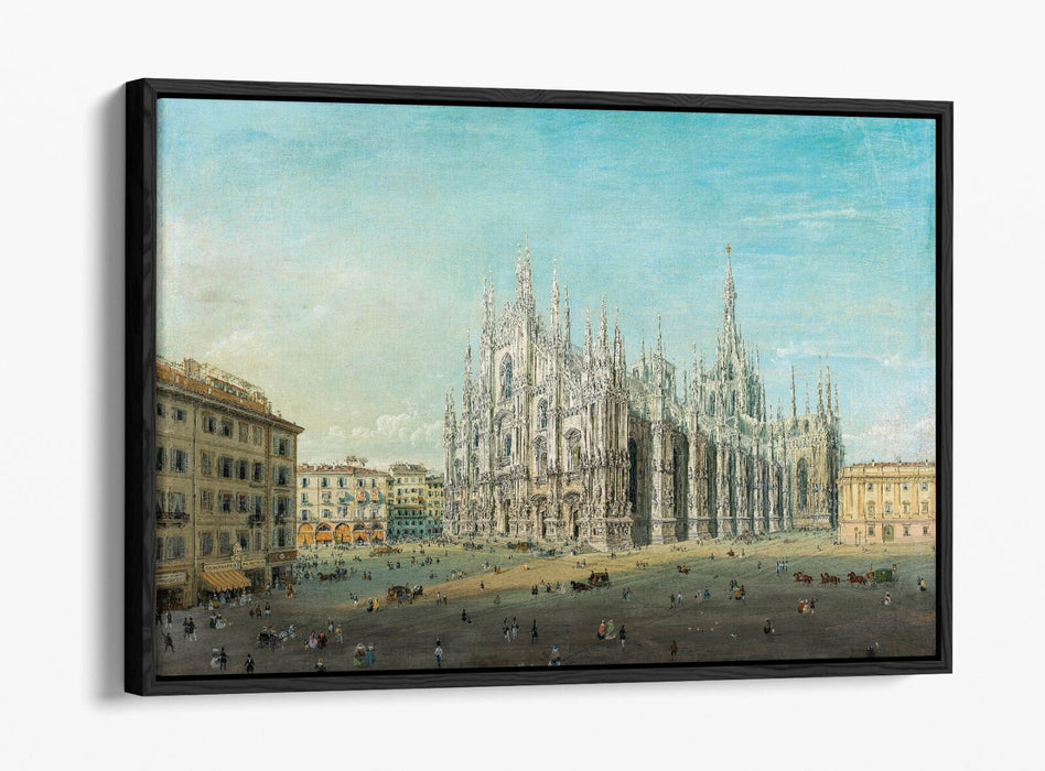CARLO BOSSOLI, PIAZZA DEL DUOMO -FLOAT EFFECT CANVAS WALL ART PRINT