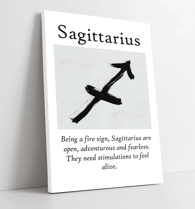 SAGITTARIUS STAR ZODIAC ASTROLOGY QUOTE SLOGAN -CANVAS WALL ART PICTURE PRINT