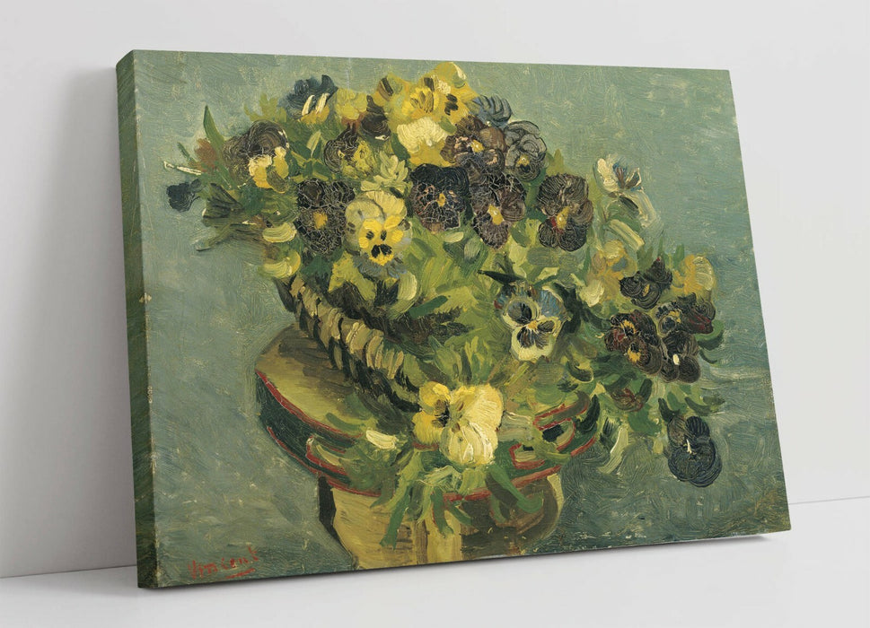 VINCENT VAN GOGH, BASKET WITH VIOLETS -CANVAS WALL ART PICTURE PRINT