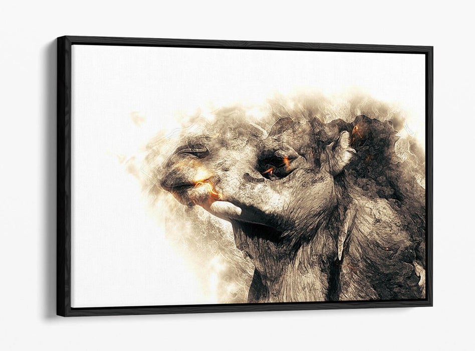 CAMEL SKETCH ABSTRACT ANIMAL ART DECOR -FLOAT EFFECT CANVAS WALL PRINT