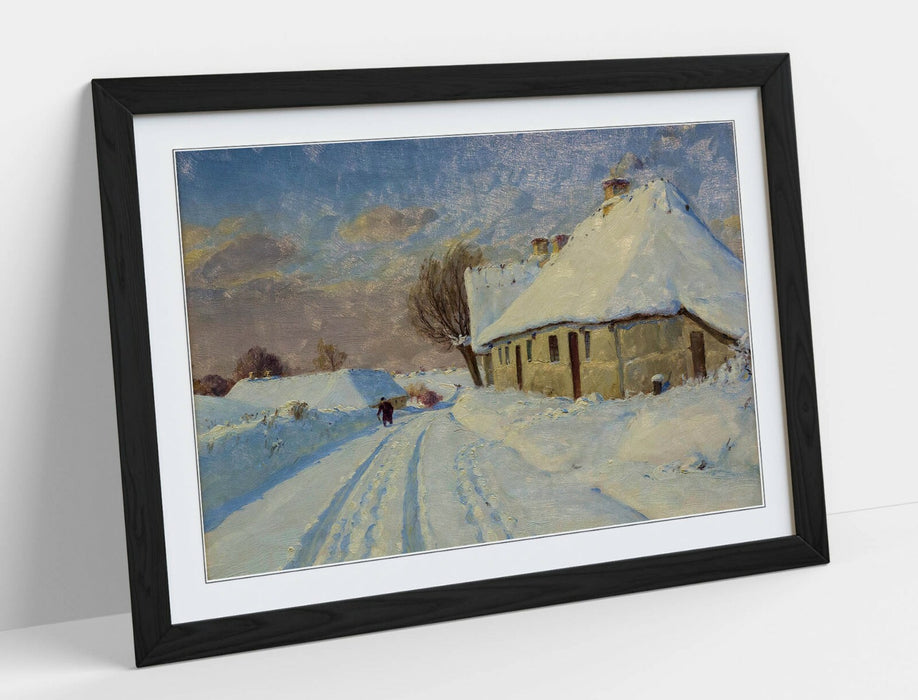 H.A BRENDEKILDE, SUNSHINE ON A WINTER DAY -FRAMED POSTER PICTURE PRINT ARTWORK