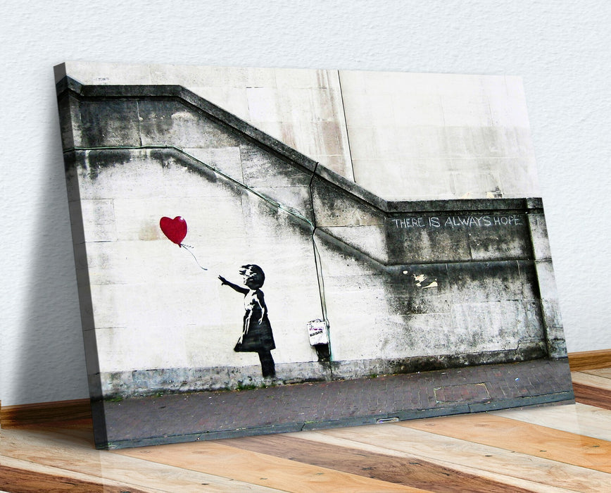 CANVAS WALL ART BANKSY BALLOON GIRL GRAFFITI 30MM DEEP FRAMED PRINT XL OPTIONS
