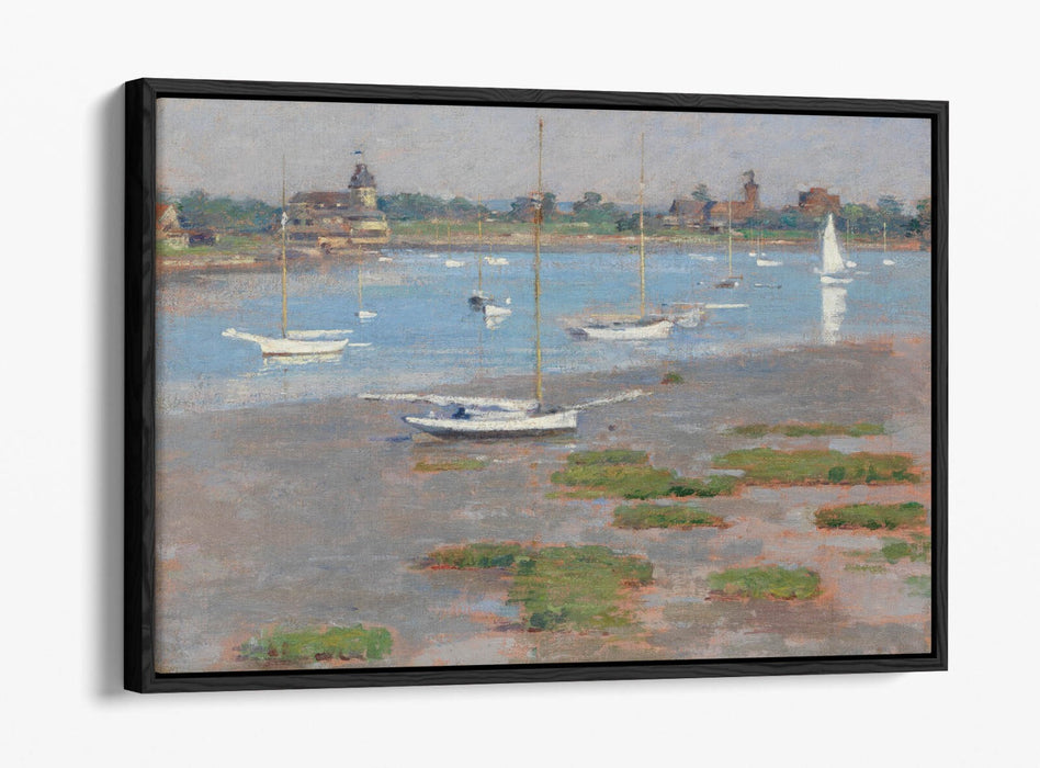 THEODORE ROBINSON, RIVERSIDE YACHT CLUB -FLOAT EFFECT CANVAS WALL ART PIC PRINT