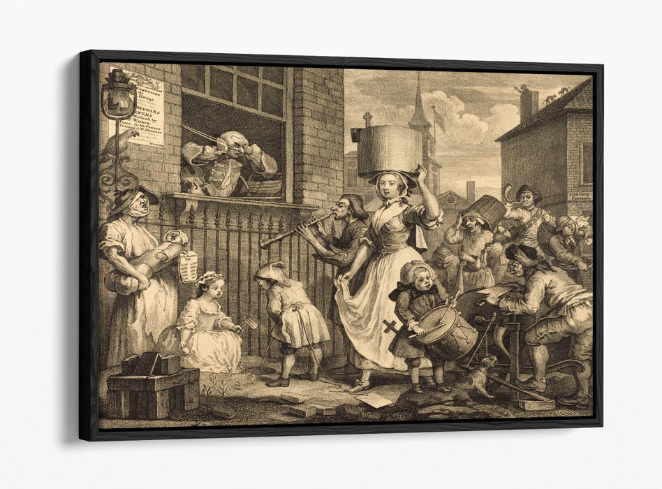WILLIAM HOGARTH, THE ENRAGED MUSICIAN -FLOAT EFFECT CANVAS WALL ART PRINT