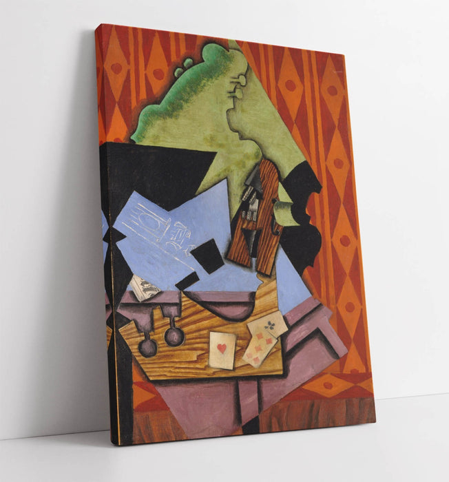 JUAN GRIS, VIOLIN AND PLAYING CARDS -CANVAS WALL ARTWORK PICTURE PRINT
