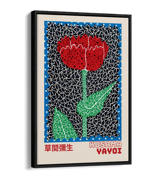 YAYOI KUSAMA RED ROSE FLORAL CONTEMPORARY DECOR FLOAT EFFECT CANVAS ART PRINT