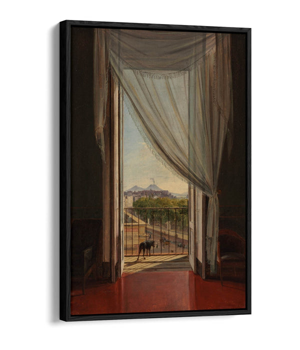 FRANZ LUDWIG CATEL, VIEW OF NAPLES -FLOAT EFFECT CANVAS WALL ART PRINT