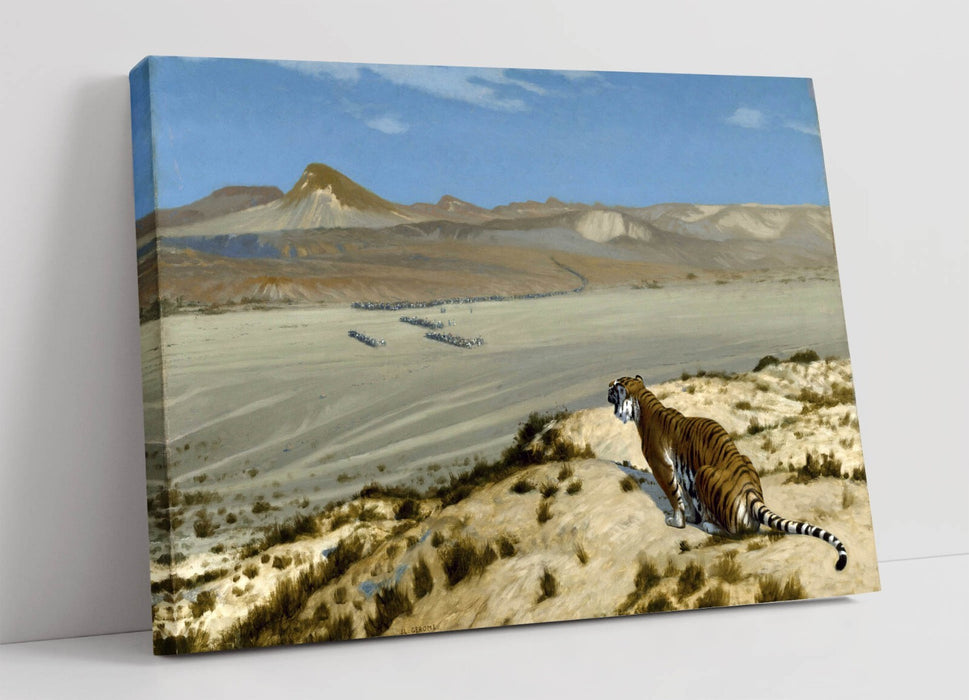 JEAN-LEON GEROME, TIGER ON THE WATCH -CANVAS WALL ARTWORK PIC PRINT