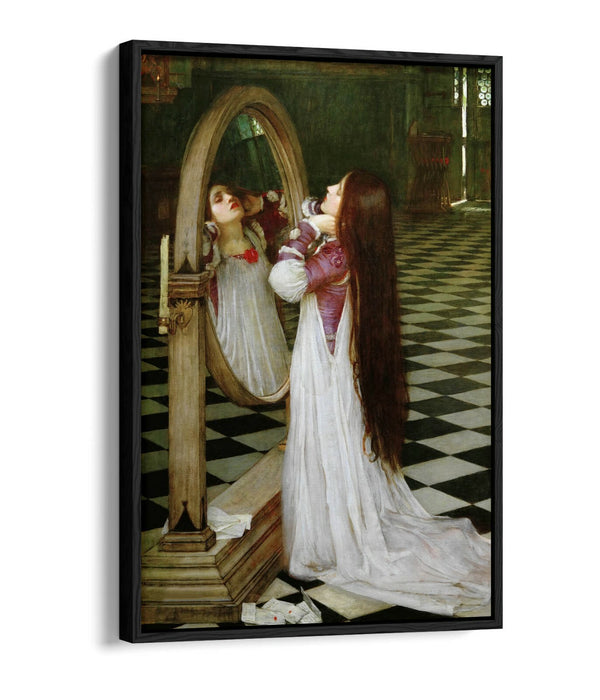 WATERHOUSE MARIANA IN THE SOUTH -FLOAT EFFECT CANVAS WALL ART PIC PRINT- WHITE