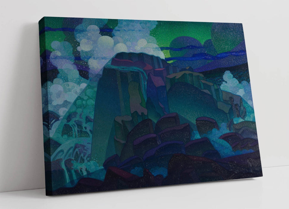 RAYMOND JONSON, ROCK AT SEA -CANVAS WALL ARTWORK PICTURE PRINT
