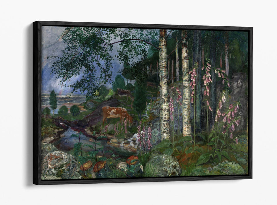 NIKOLAI ASTRUP, FOXGLOVES -FLOAT EFFECT CANVAS WALL ART PRINT