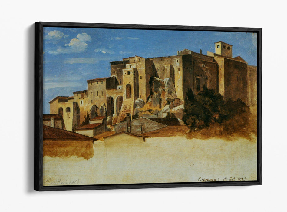 HEINRICH REINHOLD, HOUSES IN OLEVANO -FLOAT EFFECT CANVAS WALL ART PIC PRINT