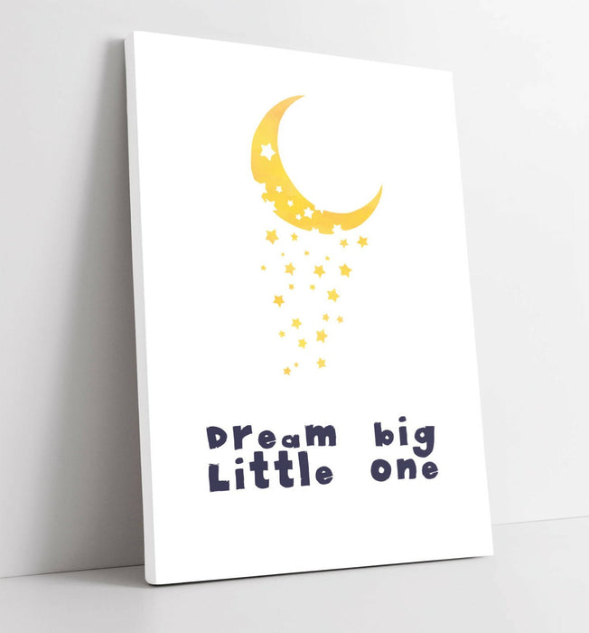 "DREAM BIG LITTLE ONE" WATERCOLOUR NURSERY QUOTE -CANVAS WALL ART PICTURE PRINT
