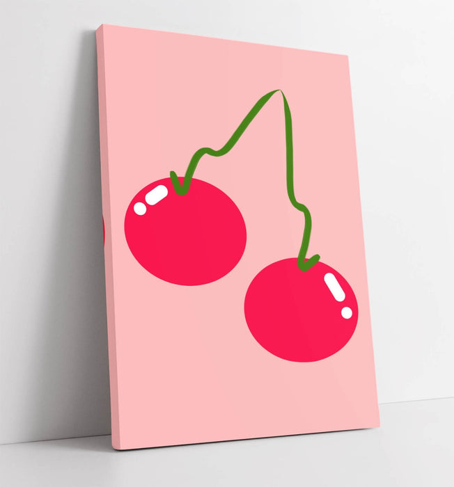 CUTE CHERRIES TRENDY MINIMALIST DECOR -CANVAS WALL ART PICTURE PRINT