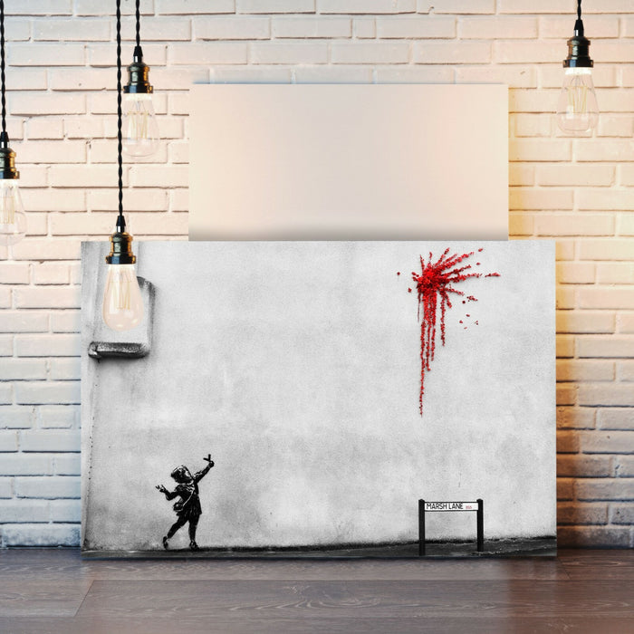 BANKSY VALENTINE LOVE GRAFFITI CANVAS WALL ART PRINT ARTWORK - XL OPTIONS