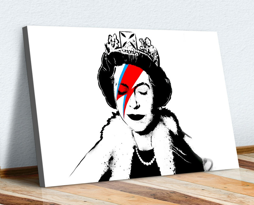 BANKSY CANVAS WALL ART PRINT ARTWORK Queen David Bowie RED