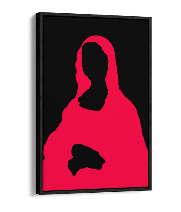 MONA LISA SILHOUETTE TRENDY POP ART MINIMAL -FLOAT EFFECT CANVAS WALL ART PRINT