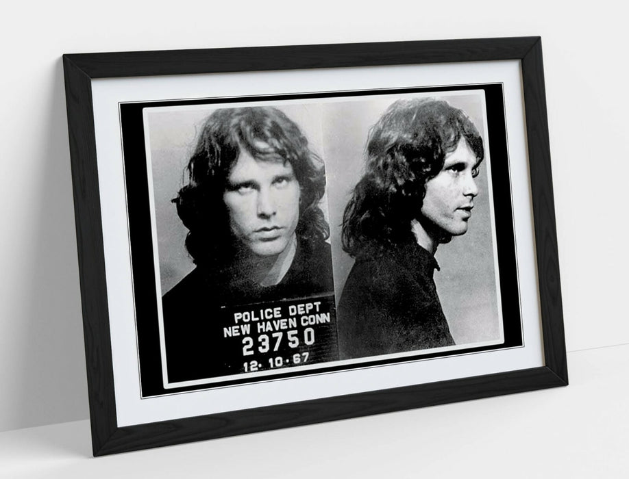 JIM MORRISON MUGSHOT 1 -ART FRAMED POSTER PICTURE PRINT ARTWORK- BLACK & WHITE