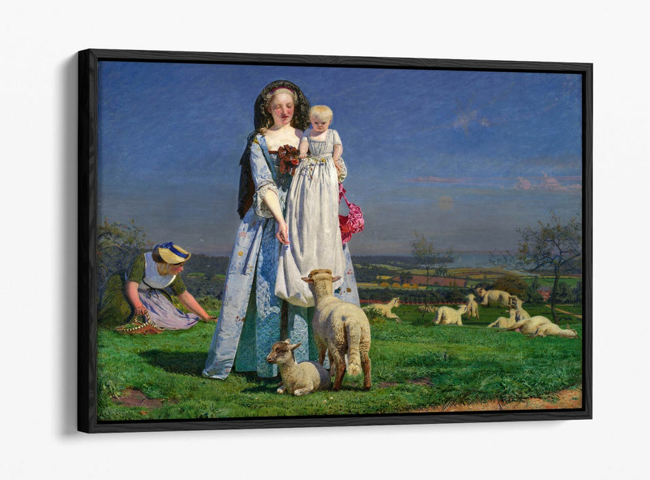 FORD MADOX BROWN , PRETTY BAA LAMBS -FLOAT EFFECT CANVAS WALL ART PIC PRINT