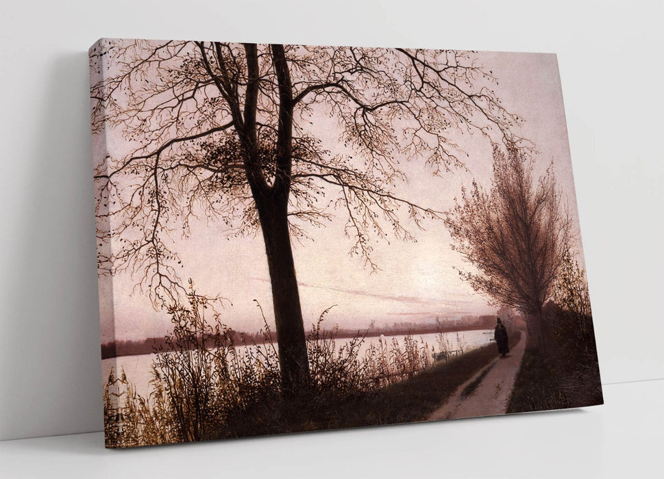 CHRISTEN KOBKE, AUTUMN MORNING ON LAKE SORTEDAM -CANVAS WALL ARTWORK PIC PRINT