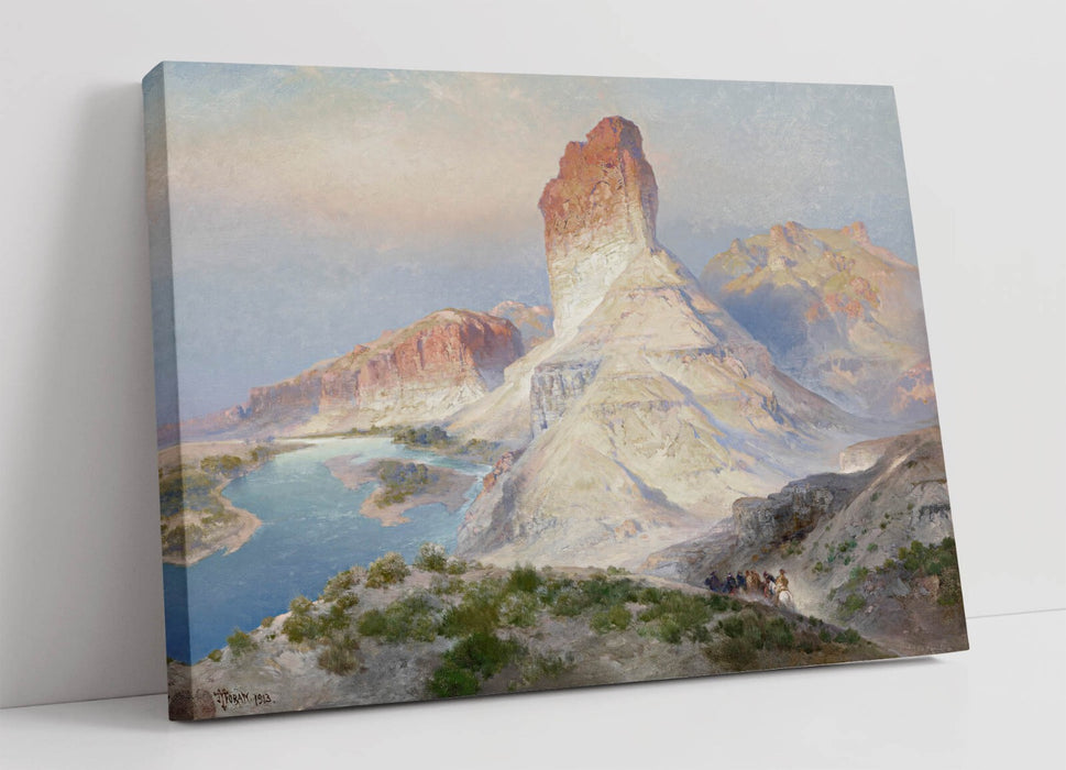 THOMAS MORAN, THE CASTLE ROCK GREEN RIVER -CANVAS WALL ARTWORK PIC PRINT