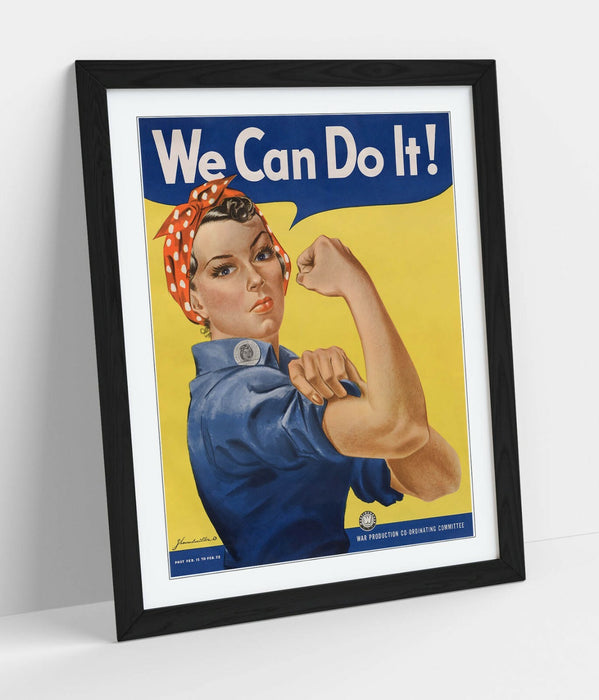 ROSIE THE RIVETER, WE CAN DO IT -ART FRAMED POSTER PICTURE PRINT ARTWORK- BLUE