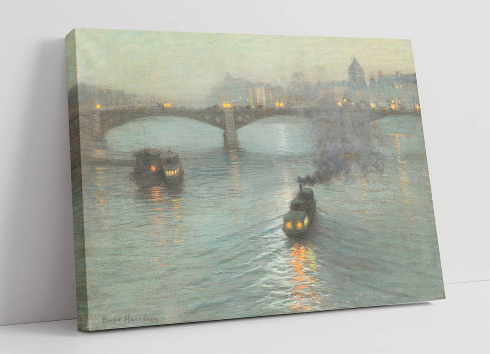 L. BIRGE HARRISON, EVENING ON THE SEINE -CANVAS WALL ARTWORK PIC PRINT