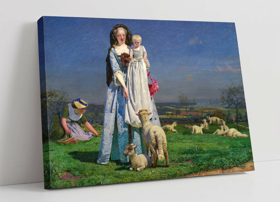 FORD MADOX BROWN, PRETTY BAA LAMBS -CANVAS WALL ART PRINT ARTWORK DEEP FRAME