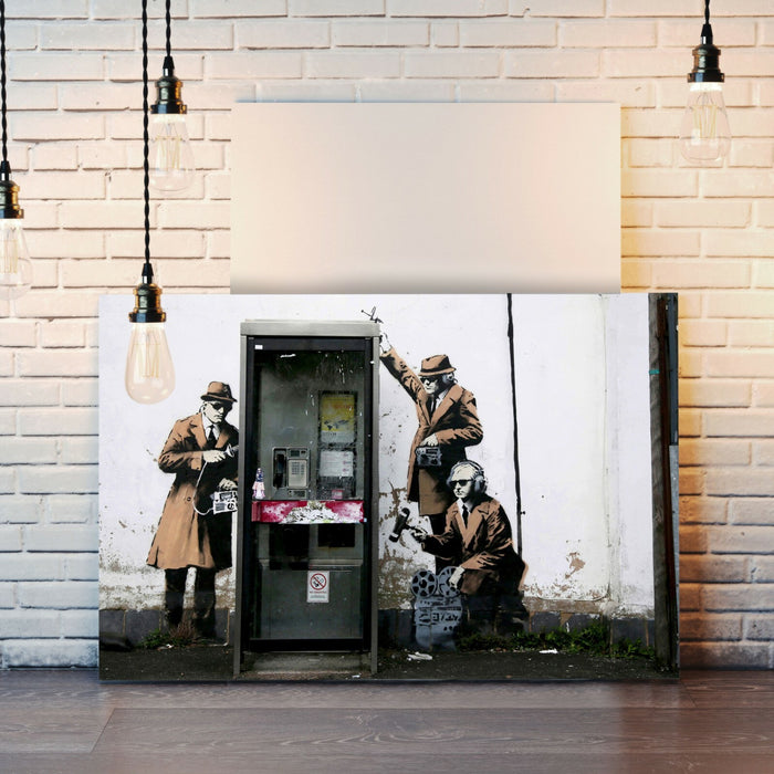 BANKSY CANVAS STREET WALL ART PRINT GRAFFITI ARTWORK SPIES
