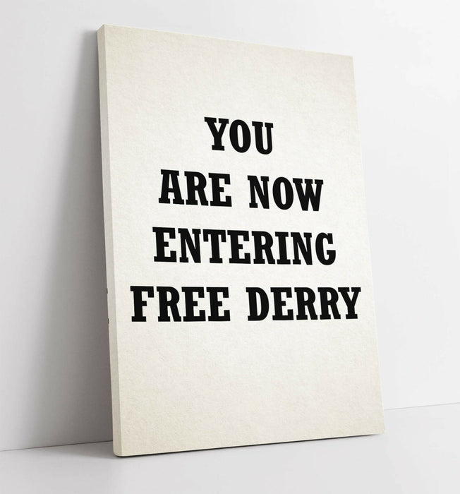 FREE DERRY CORNER, DERRY GIRLS -CANVAS WALL ART PRINT ARTWORK DEEP FRAME