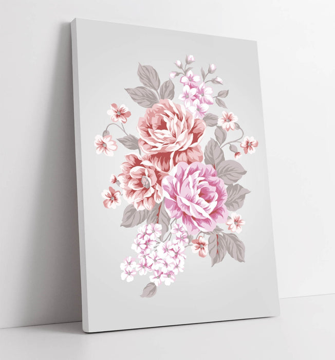 PINK RED PASTEL ROSES HOME BEDROOM DECOR CANVAS WALL ARTWORK PIC PRINT