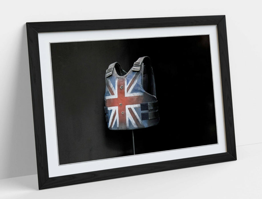 BANKSY UNION JACK STAB VEST STORMZY -FRAMED STREET ART POSTER PICTURE PRINT