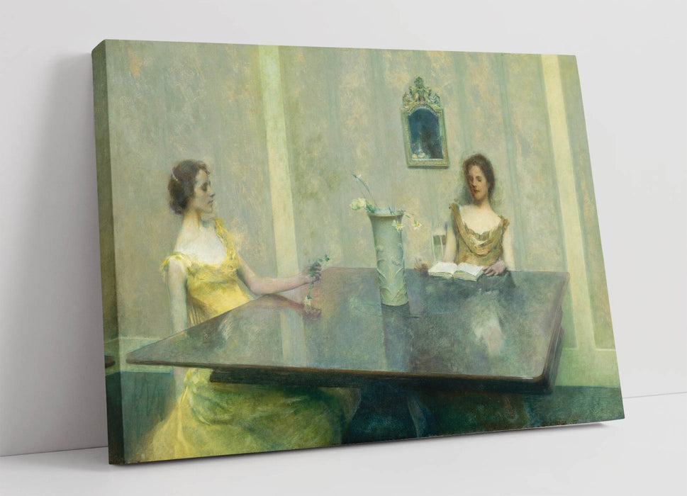 THOMAS WILMER DEWING, A READING -CANVAS WALL ARTWORK PIC PRINT