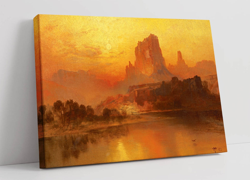 THOMAS MORAN, THE GOLDEN HOUR -CANVAS WALL ARTWORK PIC PRINT