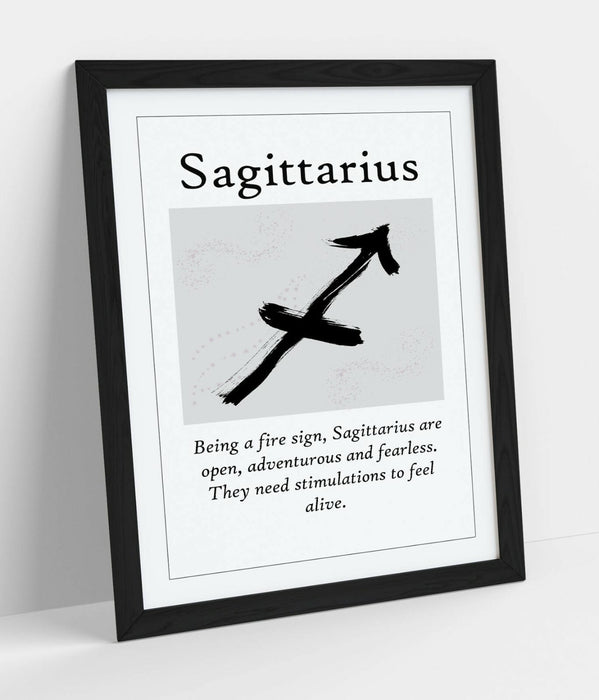 SAGITTARIUS STAR ZODIAC ASTOLOGY QUOTE SLOGAN -FRAMED WALL ART PICTURE PRINT