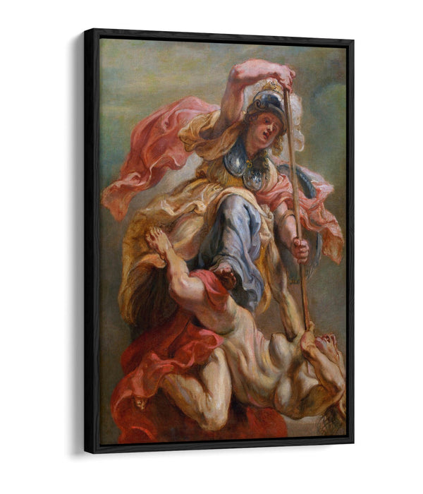 PETER PAUL RUBENS, MINERVA SLAYING DISCORD -FLOAT EFFECT CANVAS WALL ART PRINT