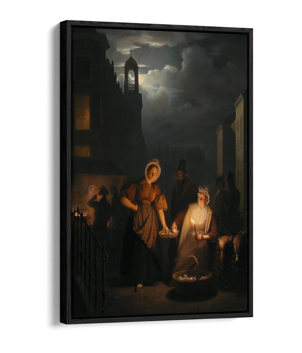 PETRUS VAN SCHENDEL, NIGHT MARKET -FLOAT EFFECT CANVAS WALL ART PICTURE PRINT