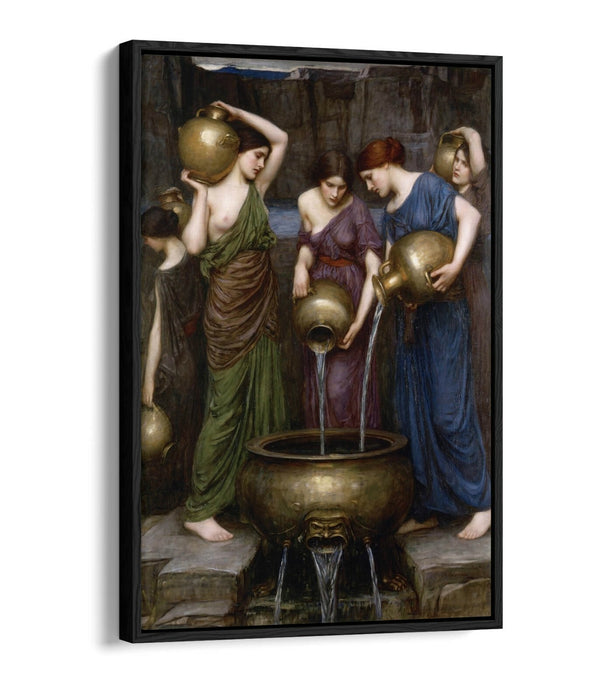 JOHN WILLIAM WATERHOUSE DANAIDES-FLOAT EFFECT CANVAS WALL ART PIC PRINT- GREEN