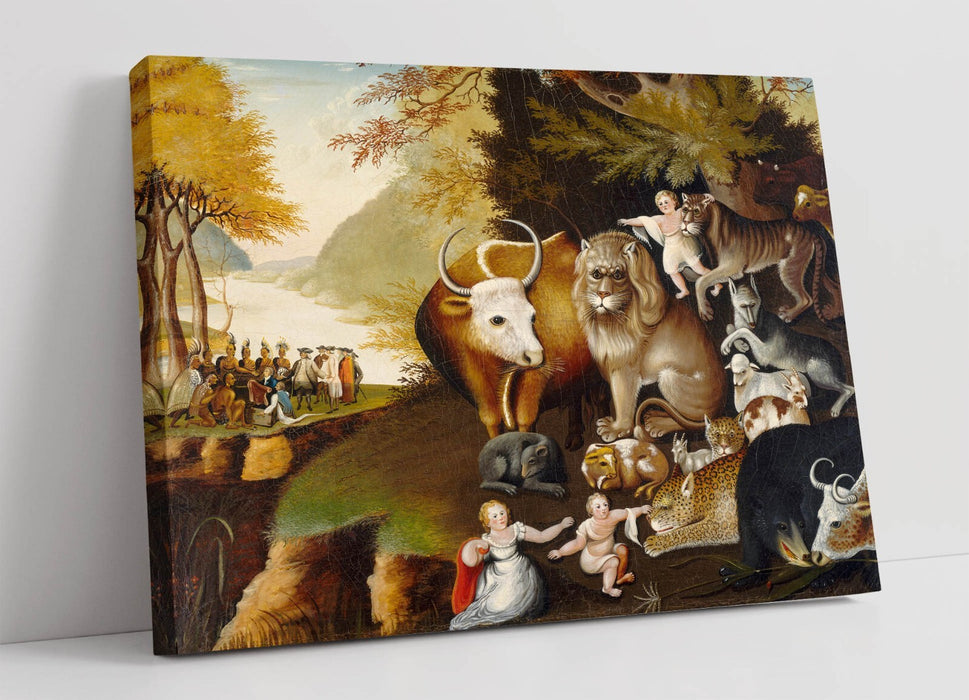 EDWARD HICKS, THE PEACEABLE KINGDOM -CANVAS WALL ARTWORK PIC PRINT